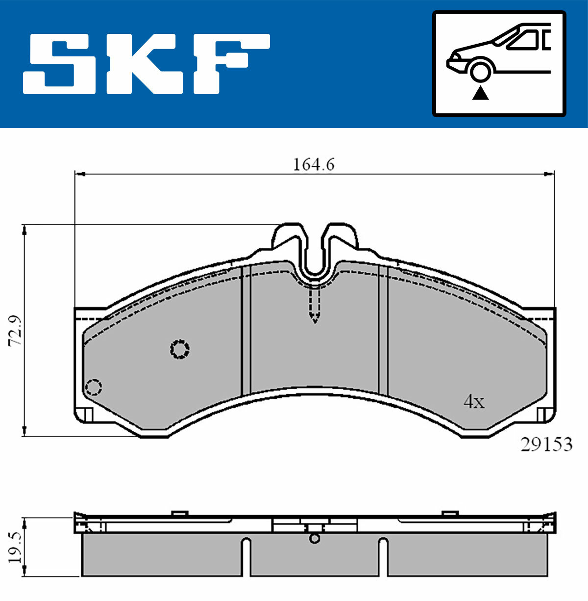 Sada brzdových platničiek kotúčovej brzdy SKF